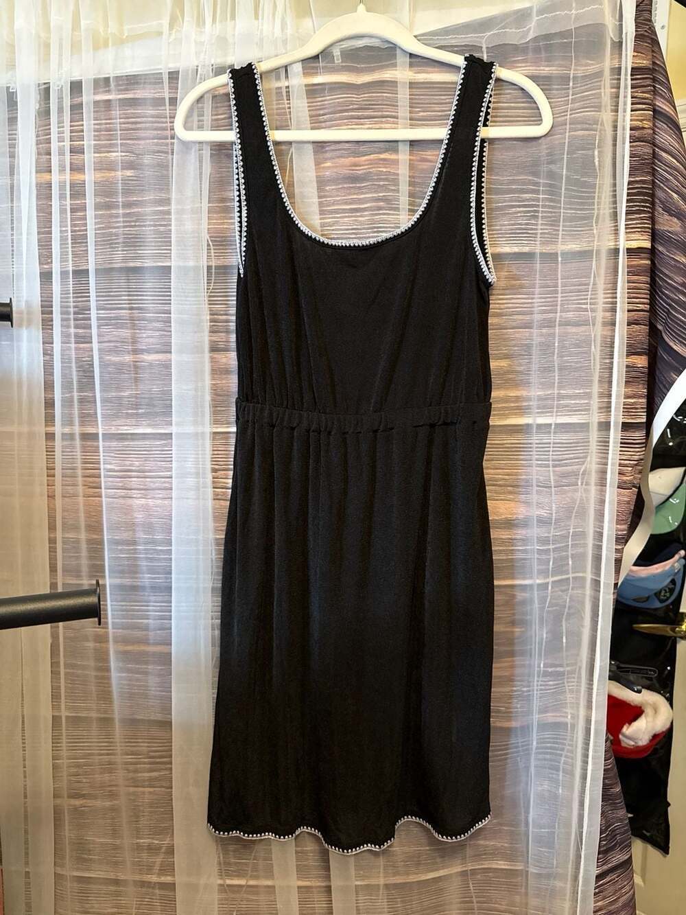 Cupshe Chic Contrast Black Whipstitch Cover-Up Midi Dress